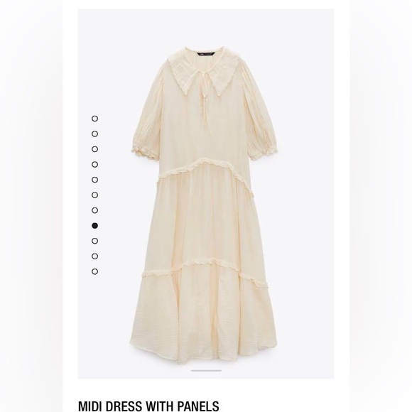 ZARA ~ ✨ Bloggers favourite ✨ MIDI DRESS WITH PANELS in Vanilla - Picture 10 of 17